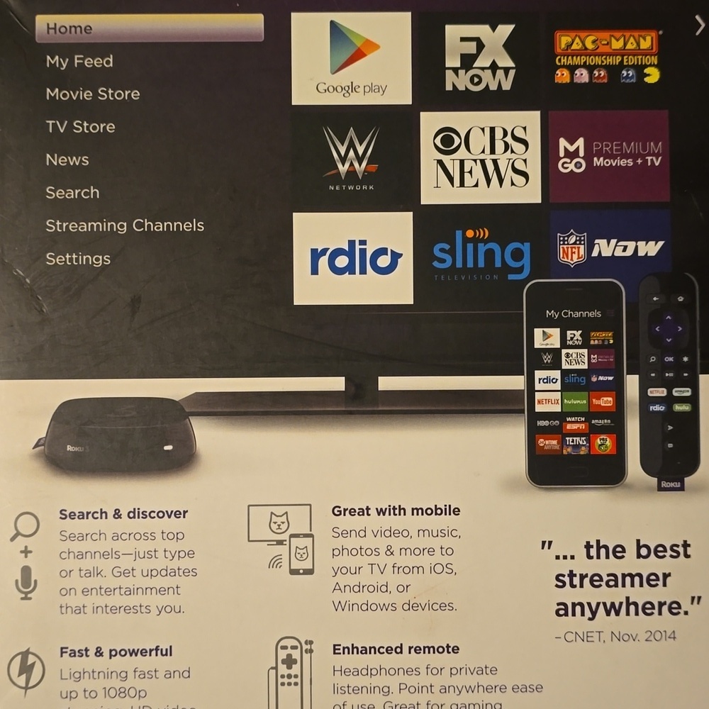 Roku 3 Streaming Device with Dual-Band Wireless,Media Player w Voice Search - Picture 9 of 16